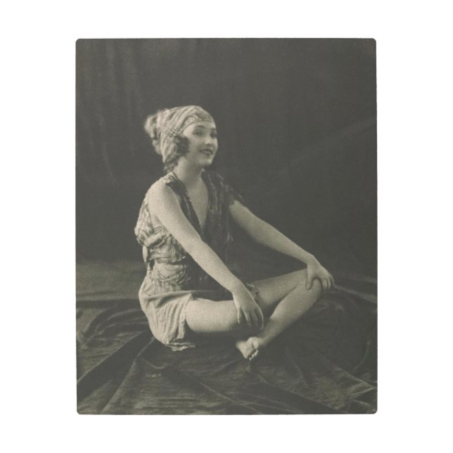 Love a Poor Maid Girl Sitting Cross Legs Metal Print (Front)