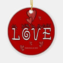 Love - A Positive Word Ceramic Ornament