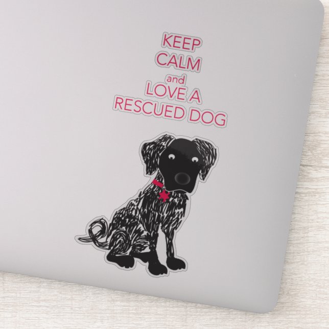 Love a rescued Dog Sticker (Detail)