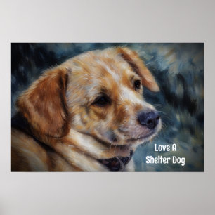 Love A Shelter Dog Art Poster