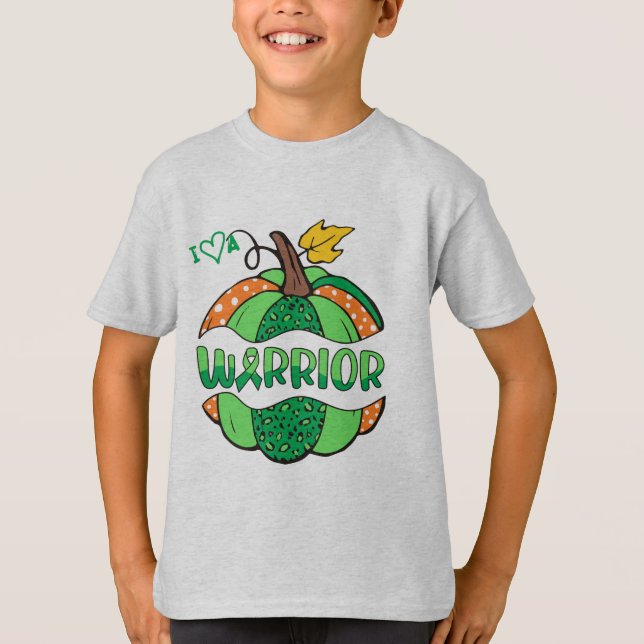 Love a Warrior Pumpkin -  Green T-Shirt (Front)