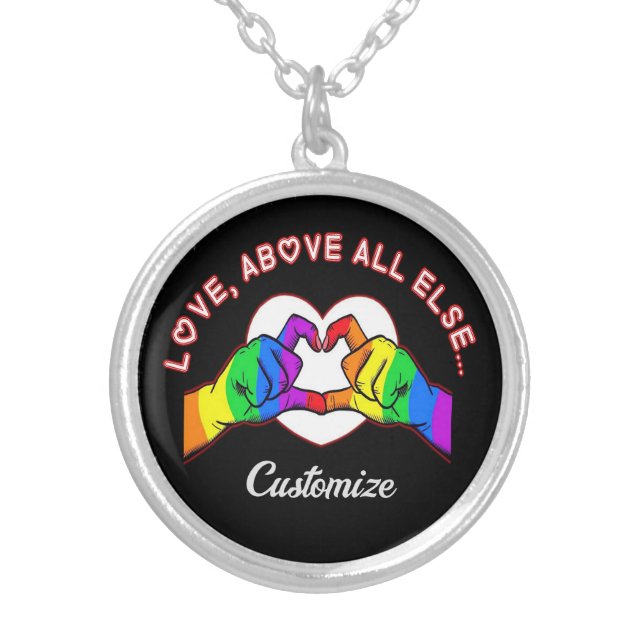 Love Above All Else   Silver Plated Necklace (Front)