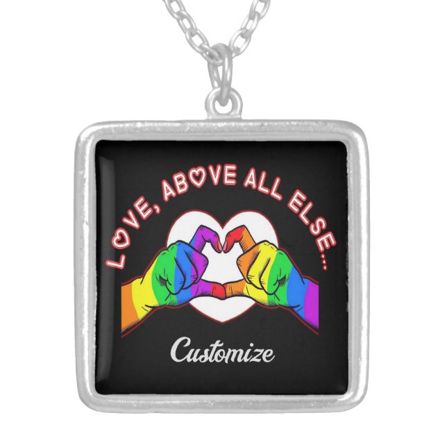 Love Above All Else   Silver Plated Necklace (Front)