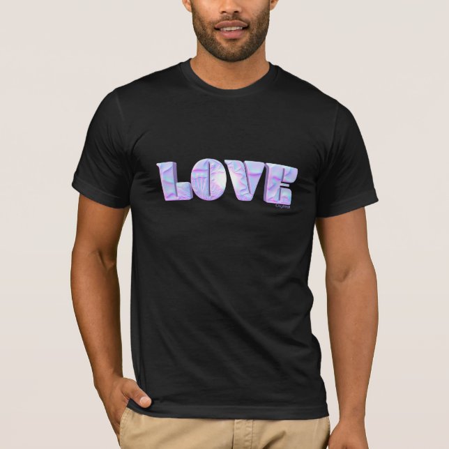LOVE Abstract, Modern Graphic, Cool Black T-Shirt (Front)