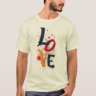 LOVE Abstract Paint Typography T-Shirt – Artistic 