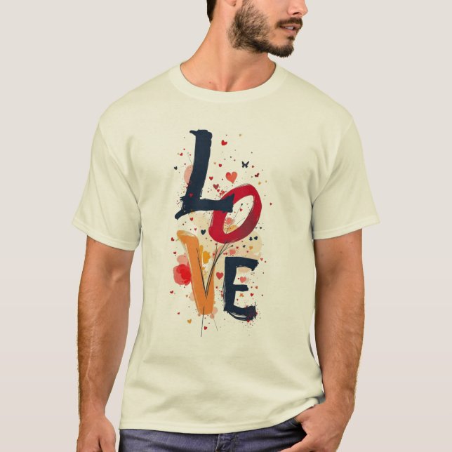 LOVE Abstract Paint Typography T-Shirt – Artistic  (Front)