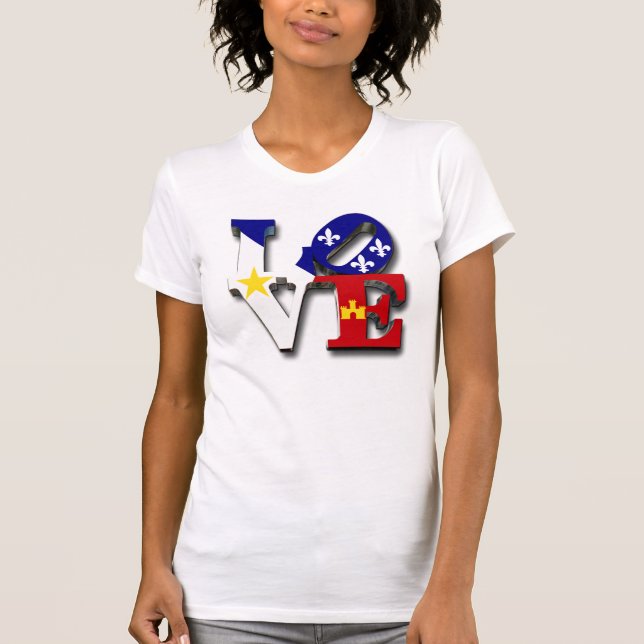 LOVE Acadiana French Louisiana T-Shirt (Front)