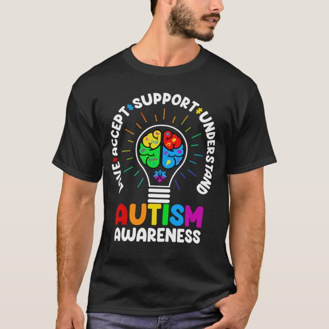 Love Accept Support Understand Autism Awareness Mo T-Shirt (Front)