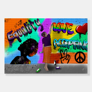Love, Acceptance, Equality Hand Drawn Art Foam Board