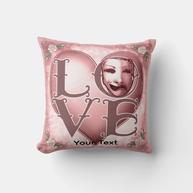 LOVE Actor Mask  Throw Pillow (Front)
