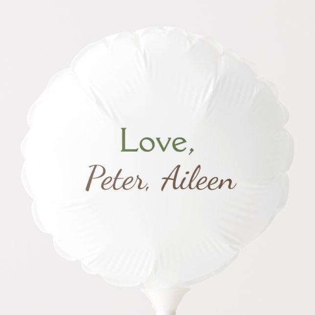 love add name simple minimal editable text rustic balloon (Front)