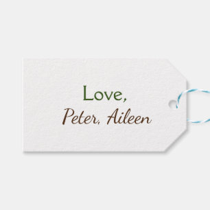 love add name simple minimal editable text rustic gift tags