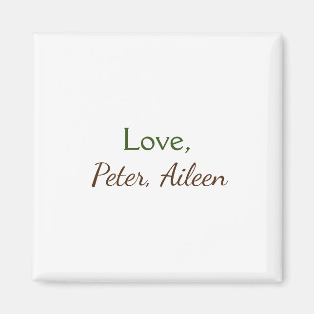 love add name simple minimal editable text rustic magnet (Front)