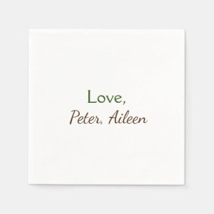love add name simple minimal editable text rustic napkins