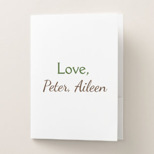 love add name simple minimal editable text rustic pocket folder