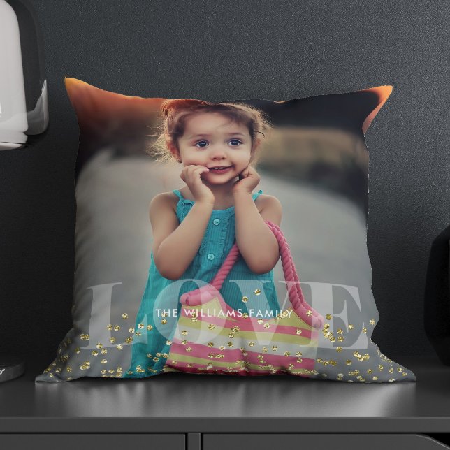 Love | Add Your Personal Photo Throw Pillow (Creator Uploaded)