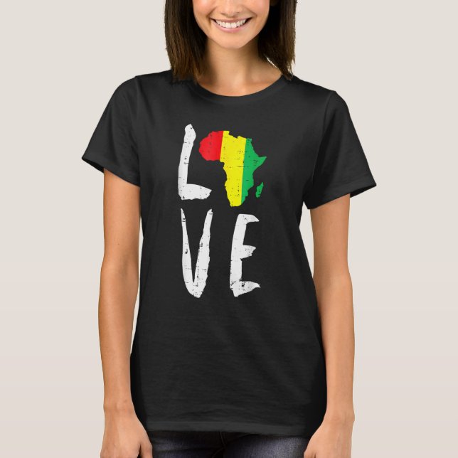 Love Africa Black History Month African American M T-Shirt (Front)
