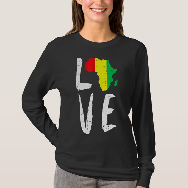 Love Africa Black History Month African American M T-Shirt (Front)