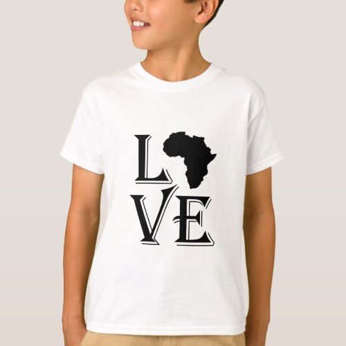 Love Africa Continent Map T_Shirt