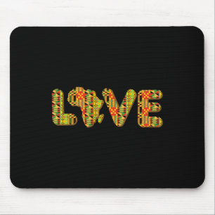 Love Africa Map Kente Cloth African American Pride Mouse Pad