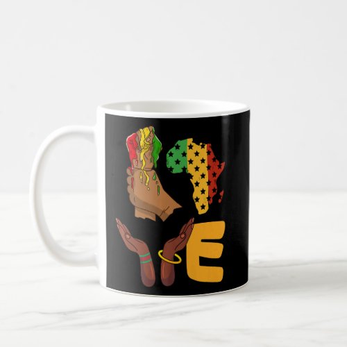 Love Africa Map Melanin African Continent American Coffee Mug