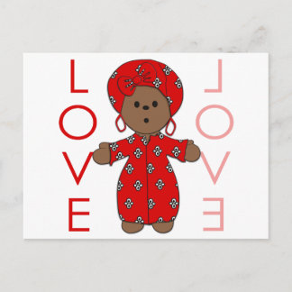 Love - African Doll Postcard