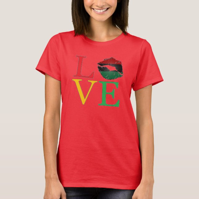 LOVE Afrocentric Lips T-Shirt (Front)