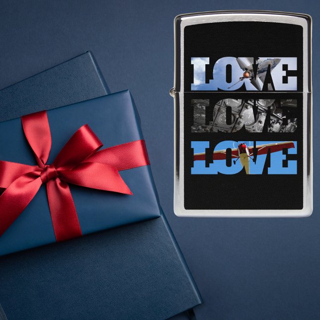 LOVE Airplane Photo,Stylish,Modern,Aviation Zippo Lighter (Creator Uploaded)