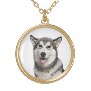 Love Alaskan Malamute Puppy Dog Pendant Necklace