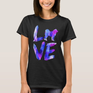 Love Alaskan Malamute Watercolor Blue Dog Mom Dad T-Shirt