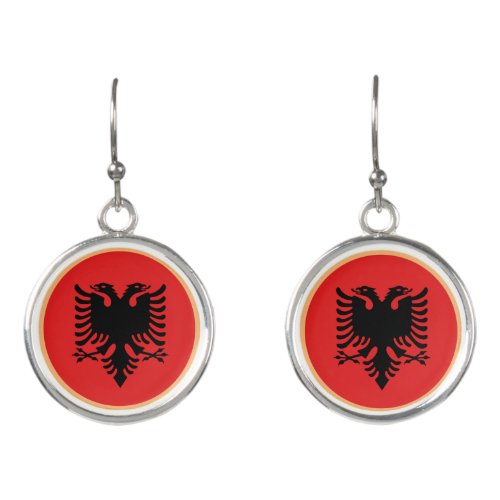 Love Albania  Albanian flag fashion sports fans Earrings