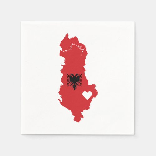 Love Albania Gift Albanian Pride Heart Napkins