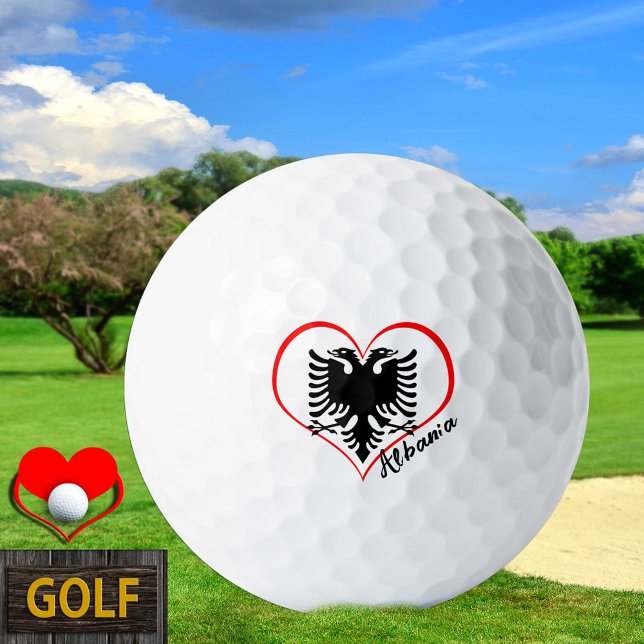 Love Albania Golf Balls, Albanian flag, Heart Golf Balls (Creator Uploaded)