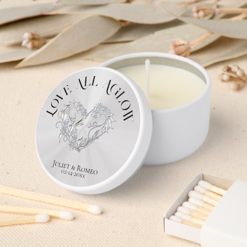 Love All Aglow Heart- White Mini Candle Favors