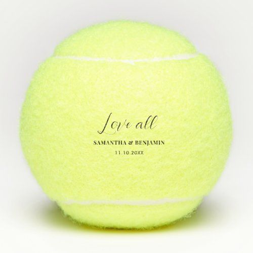 Love All Personalized Wedding Party Tennis Balls