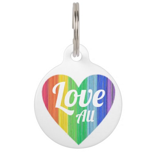 Love All Rainbow Heart Pet ID Tag