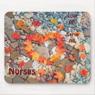 Love All Serve All Nurses gifts mousepads Heart