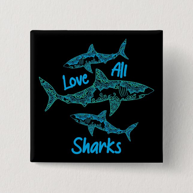 Love All Sharks Button (Front)