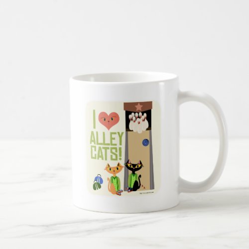 Love Alley Cats Bowling Pets Design Retro Art Coffee Mug