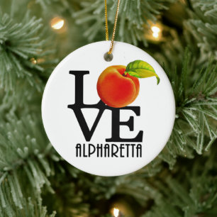 LOVE Alpharetta Georgia Ceramic Ornament