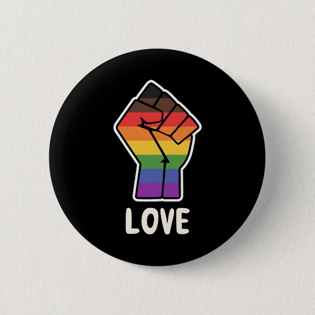 Love Alternative Pride Fist Design for Equality Button (Front)