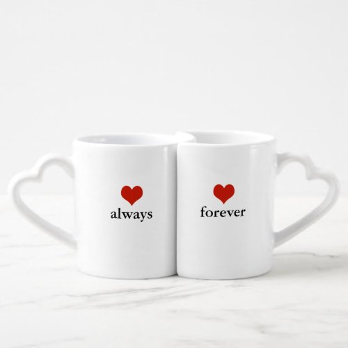 love always and forever coffee mug set