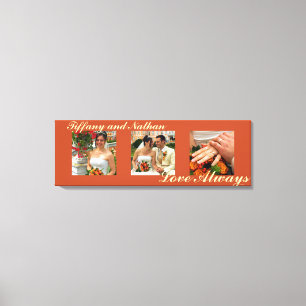 Love Always custom triptych photo art red canvas Print