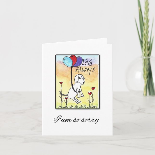 Love Always, Dog Art, Pet Sympathy Card (Front)