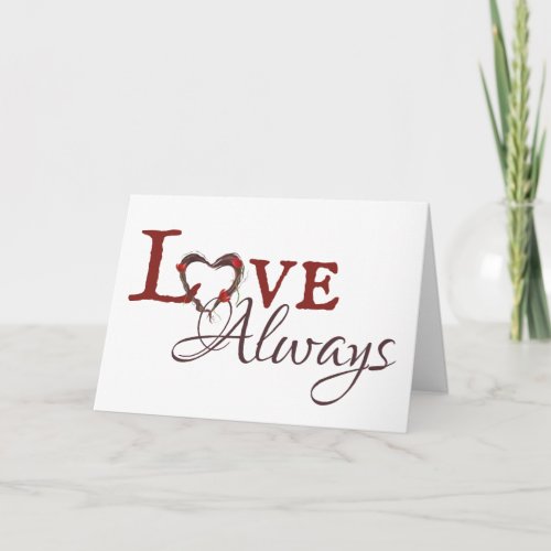 Love Always _ Forever in My Heart Valentines Day Holiday Card