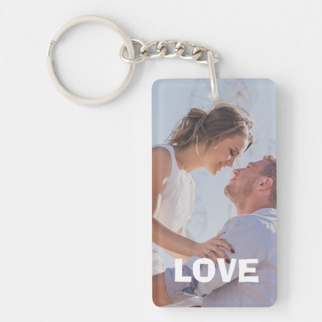 Love Always & Forever Personalized Photo Keychain (Front)