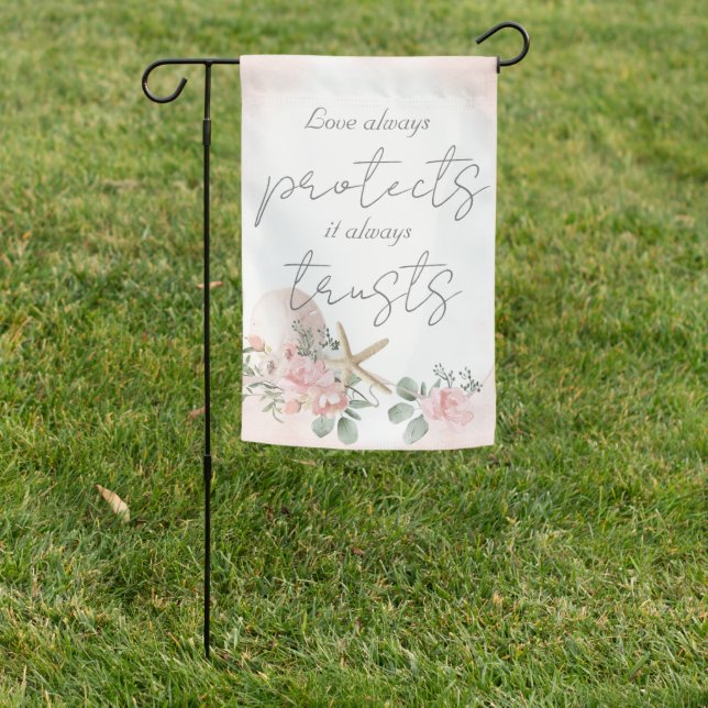 Love Always Protects Starfish Garden Flag (In SItu)