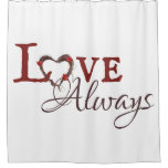 Love Always Red Tulip Heart Wreath Shower Curtain at Zazzle