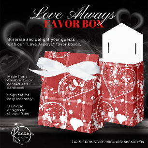 Love Always Red & White Heart Design Favor Box