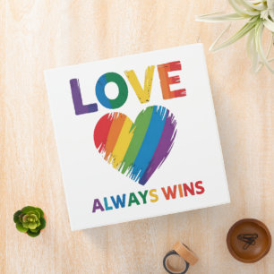 Love Always Win LGBT 3 Ring Binder